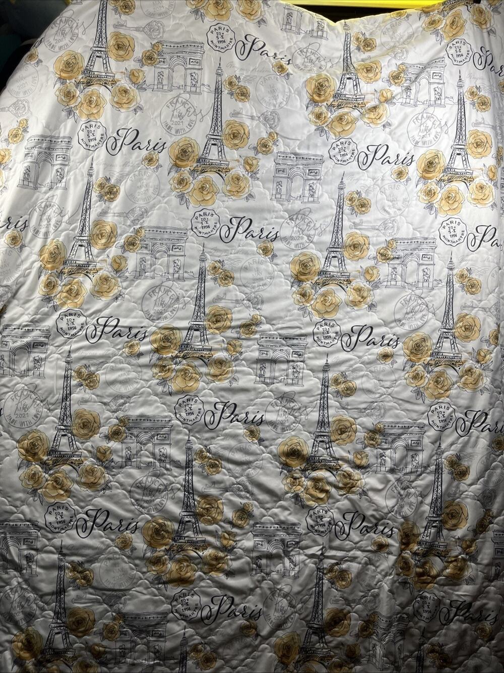Beatrice Home Fashions King-Size Quilt 101” x 86” Polyester Paris Theme